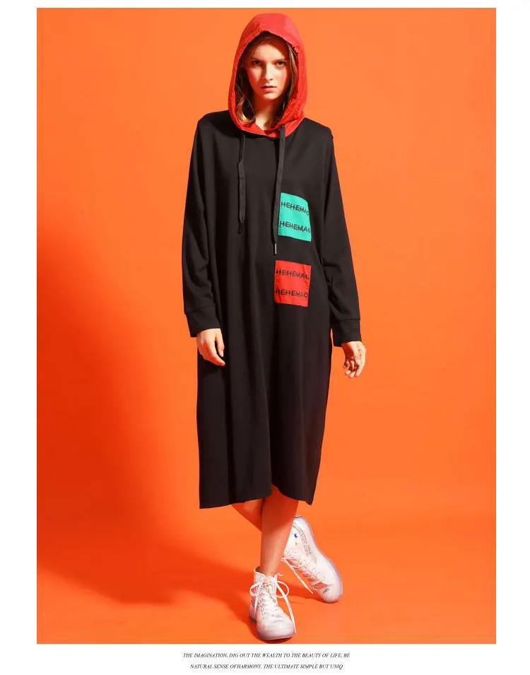 Max LuLu новые корейские модные роскошные уличные женские длинные платья с капюшоном с принтом женские винтажные Лоскутные Повседневные платья