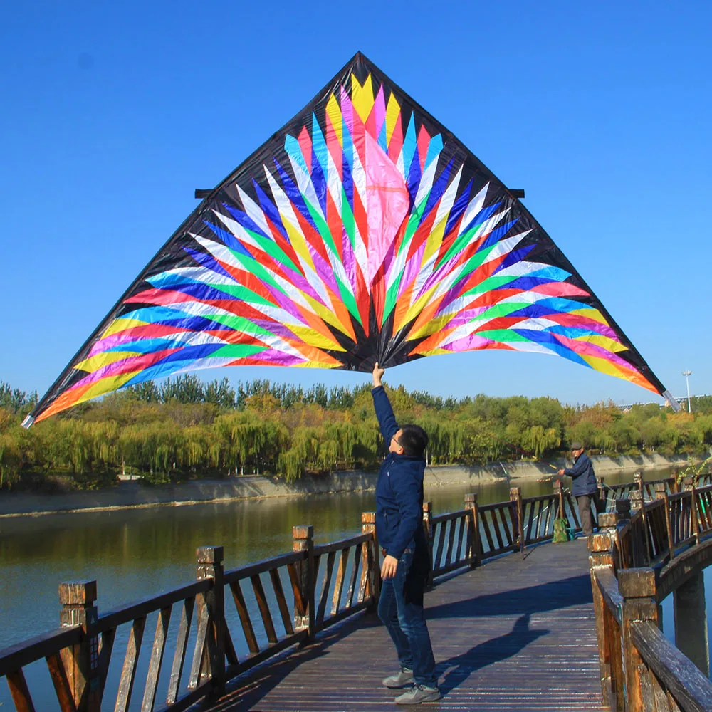 Ray кайт Треугольники kiteOutdoor забавная большая Дельта-бумажный змей с одиночной линией красочные Треугольники воздушных змеев для audlts