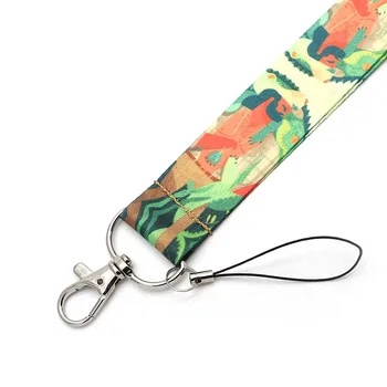 

30pcs/lot Crocodile Illustration Phone Lanyard Key Chain Creative Clip Badge Hang Rope Customizable Neck Strap Lanyards DC147