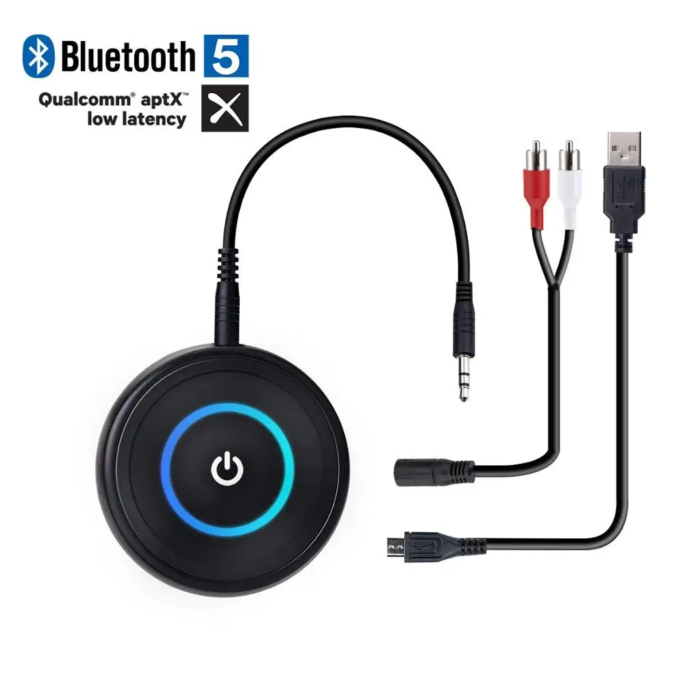 Black Двойное соединение Bluetooth 5,0 CSR8670 Aptx с низкой задержкой Aux 3,5 мм RCA ТВ аудио передатчик приемник беспроводной музыкальный адаптер для ТВ - Цвет: Black