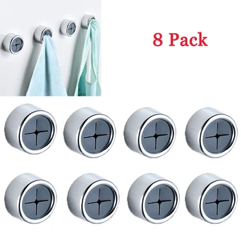 

8 Pack Self-Adhesive Wall Hook Towel Clip Cleaning Cloth Rack Holder Bathroom Storage Hook Wall Mounted Kitchen Towel Rack Hange