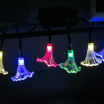 

30LED Solar String Christmas Festival Decor 20ft Multi-Color Morning Glory Modeling Color Lights Outdoor IP65 Waterproof