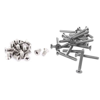 

20 Pcs M5 x 10mm Phillips Round Head Countersunk Bolts Machine Screws & 20 Pcs M4 x 30mm