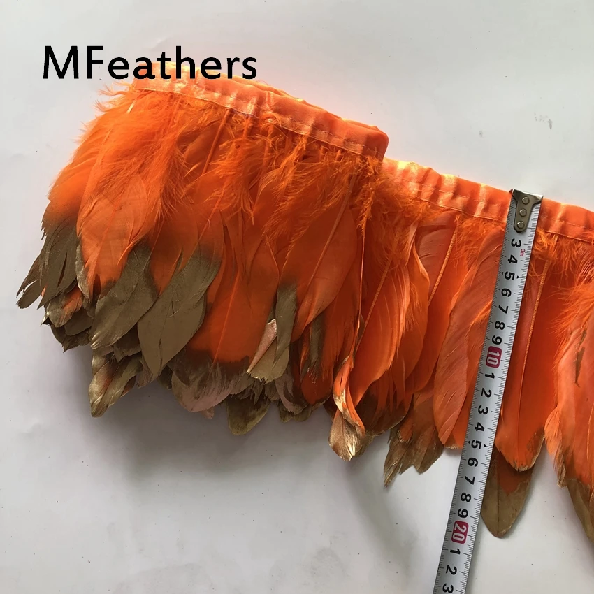 MFeathers золотой спрей гусиное перо кружево 15 20 см/6 8 дюймов оранжевый + Золотой