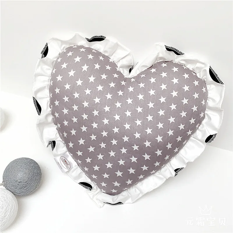 INS Nordic Baby Pillow Anti-bending Cotton Baby Small Pillow Mini Comfort Heart-shaped Cushion Baby Room Decoration down comforter