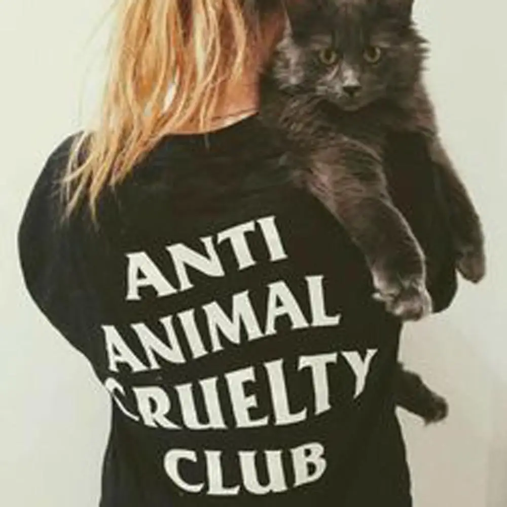 2020 Womens T-Shirt Anti Animal Cruelty Club Letter Funny Graphic Print Short Sleeve Tops Punk style Women Tee Shirt | Женская одежда