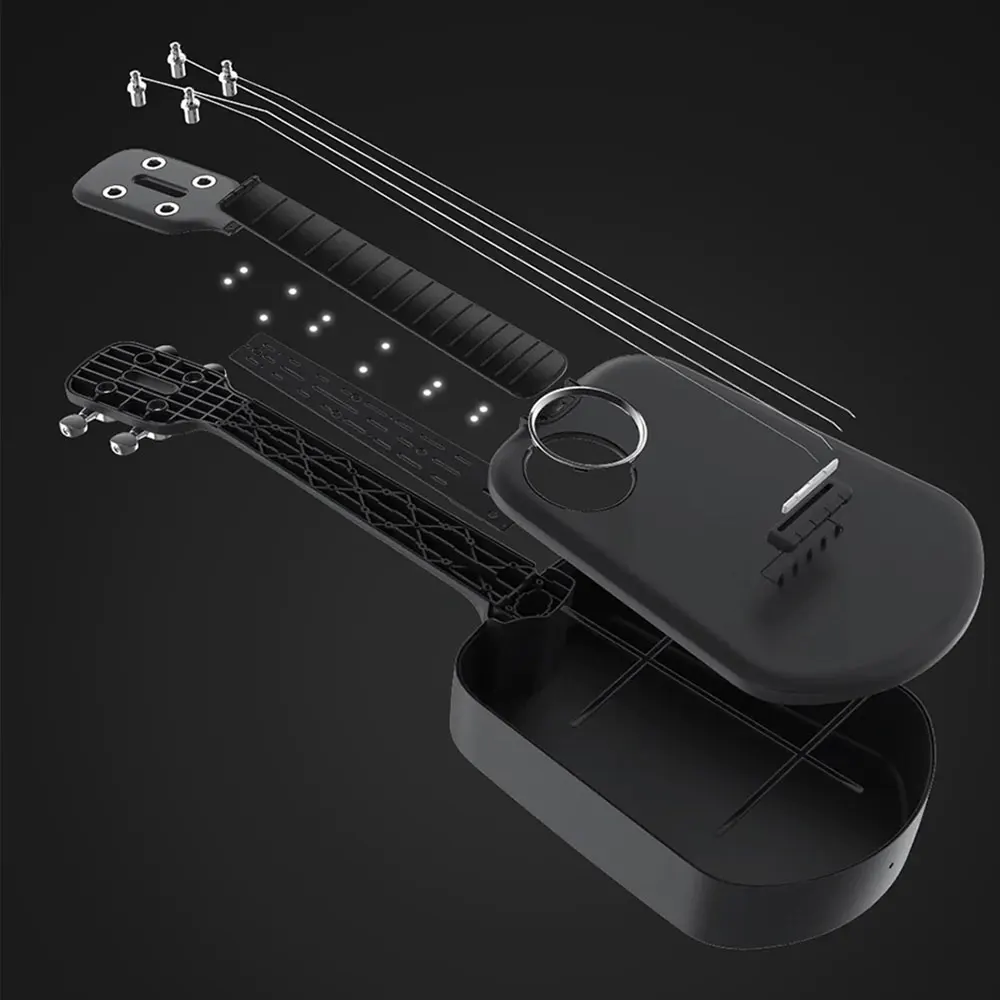 Populele 2 Smart Светодиодный 23 дюймов Акустическая гитара электрогитара Uke U2 4 струны Bluetooth USB углеродная нить