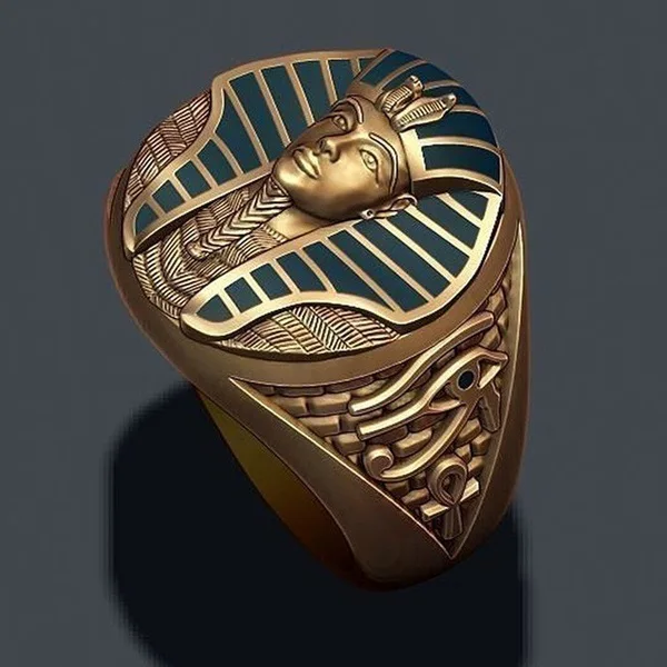 

Exquisite Men Gold Colour Ring Indian Chieftain Ring The West National Style Jewelry Hip-hop Pirate Snake Stainless Steel Ring