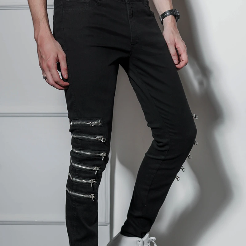 knee zipper pants