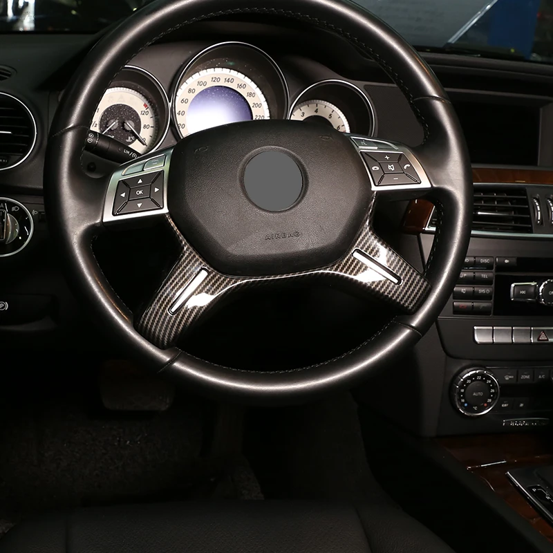 Автомобильный ABS хромированный руль декоративная рамка для Mercedes Benz C E ML GL Class W204 C180 C200 W213 2011- аксессуары
