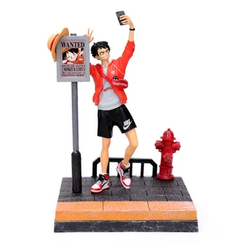 

Anime ONE PIECE Monkey D. Luffy Tidal current suit Street posture statue PVC Action Figure Collection Model Toy