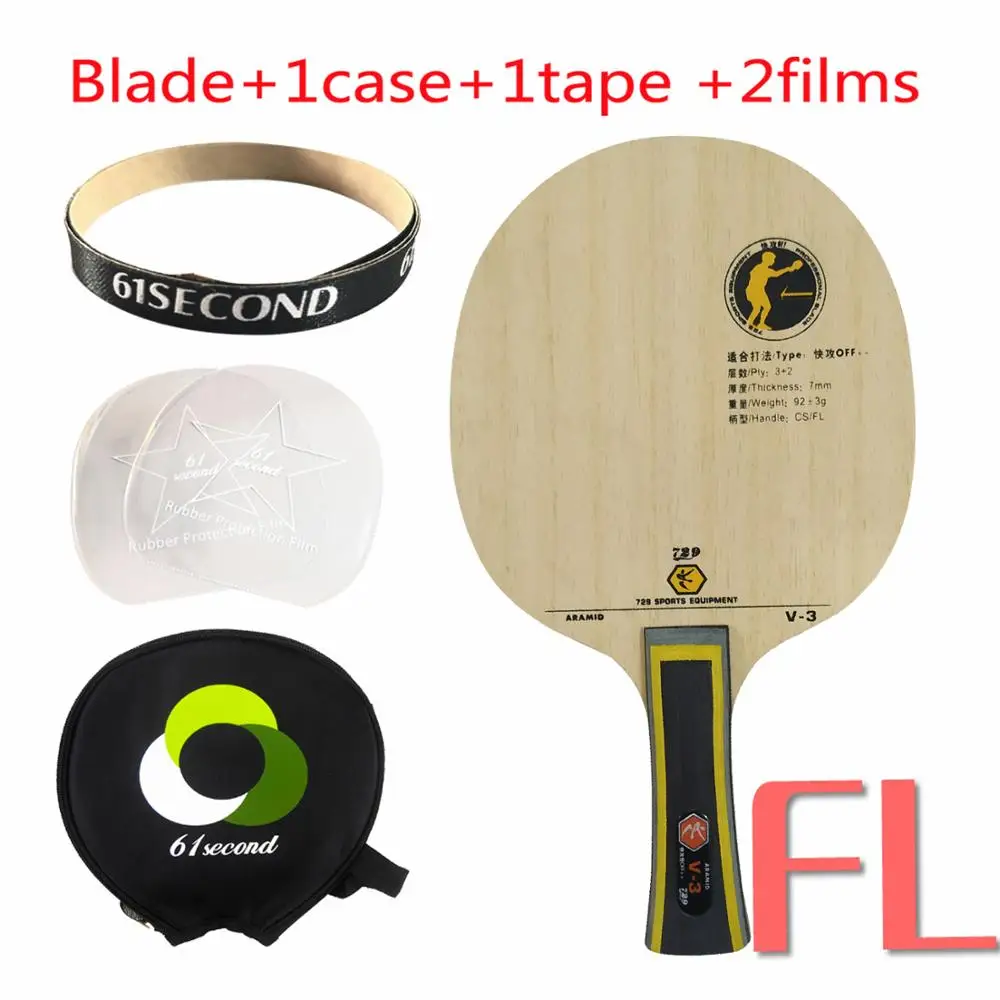 FL with Y 1case RITC 729 V-3 Дружбы(V3, V 3) 3 деревянные+ 2 арилат-карбон, OFF++ лезвие для настольного тенниса для ракетки для пинг-понга - Цвет: FL with Y 1case