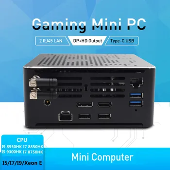 Günstige Mini Gaming PC Windows 10 9th Gen Nuc Intel CPU I9 8950HK I7 2 Lan 2 * DDR4 2 * M.2 NVME WiFi Desktop Computer 4K DP HDMI Beelink