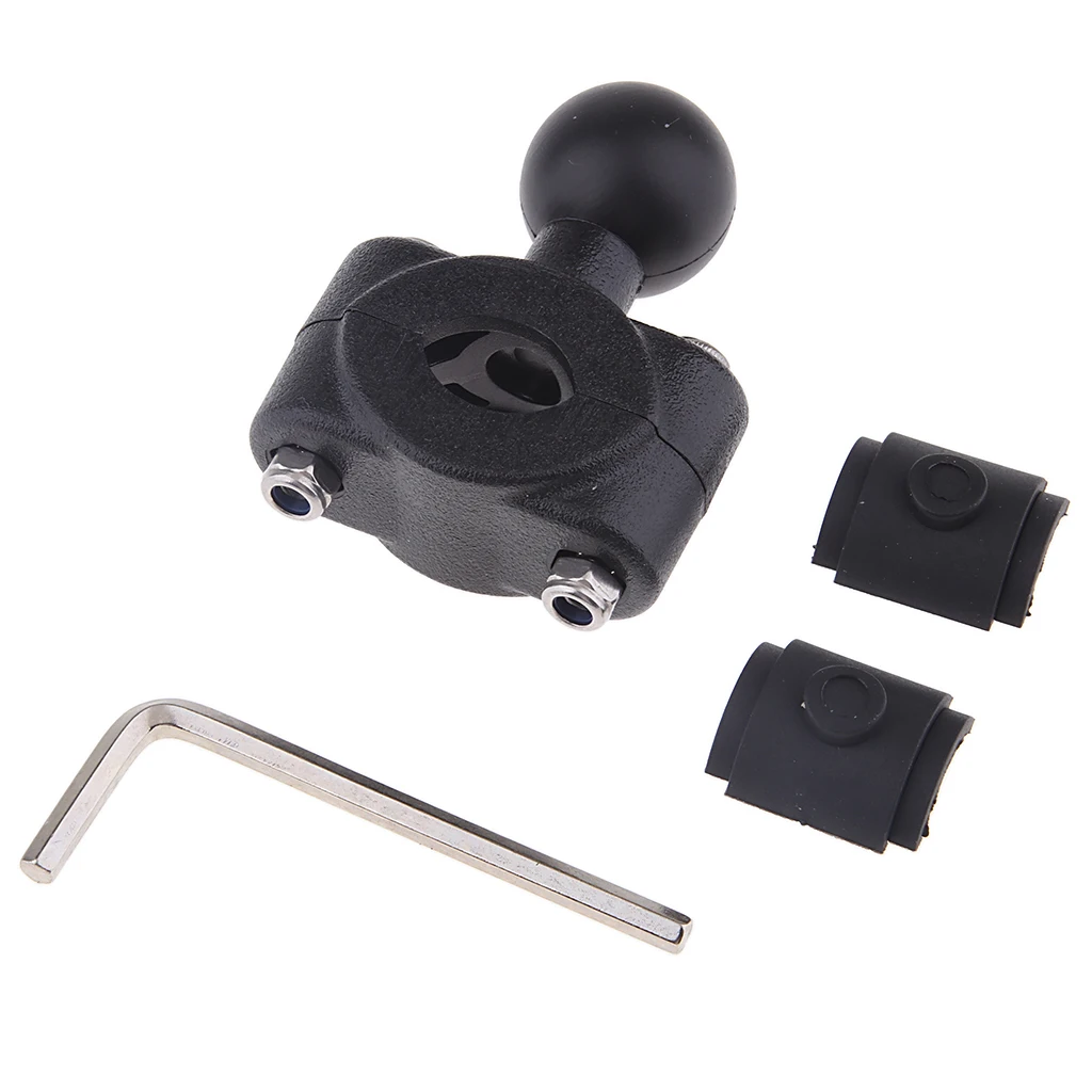 Motorcycle 1'' 25mm Ball Adapter Mobile Phone GPS Holder Rear View Mirror 17mm Clamp