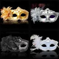 Handmade Coloured Drawing Art Collection Mask Halloween Dance Mask Makeup Dance Mask Wholesale