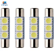 YM E-Bright 4 шт. C5W 5050 28 мм 31 мм 3 SMD Автомобильный светодиодный внутренняя Лицензия плиты светильник 3 светодиодный гирлянда светильник лампы дневные ходовые огни 12V белый красный автомобиль лампы