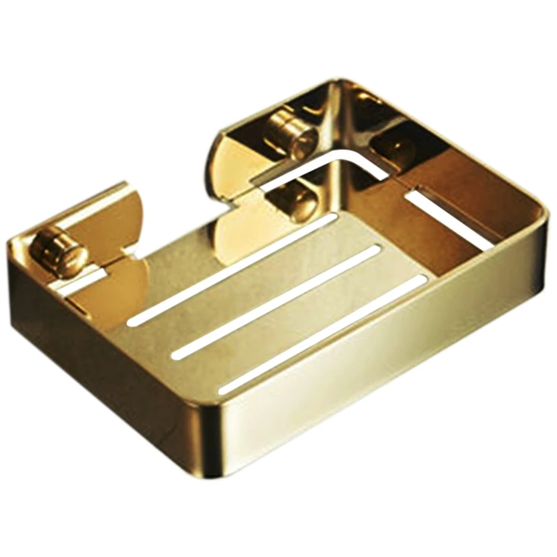 Gold 304 нержавеющая сталь держатель для мыла Ванная комната шампунь корзина полка настенный Мыльница полка для ванной мыльница - Цвет: Gold