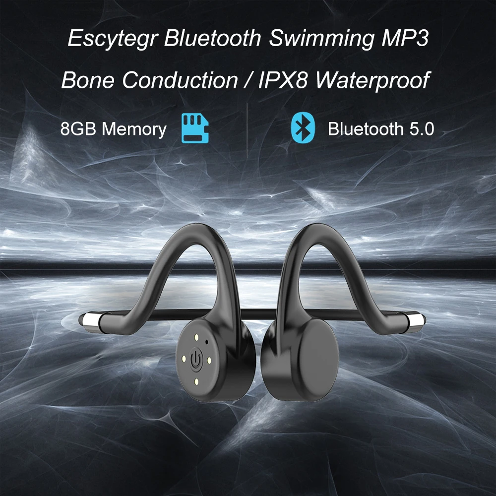 Bone Conduction Headphone Wireless Bluetooth Earphone 8GB Stereo Neck