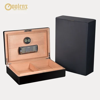 

VOLENX Luxury Cigar Box Moisturizing Humidor with Hygrometer and Humidifier for Storage Cigars Fit 30 Fingers Cigar Case Parts