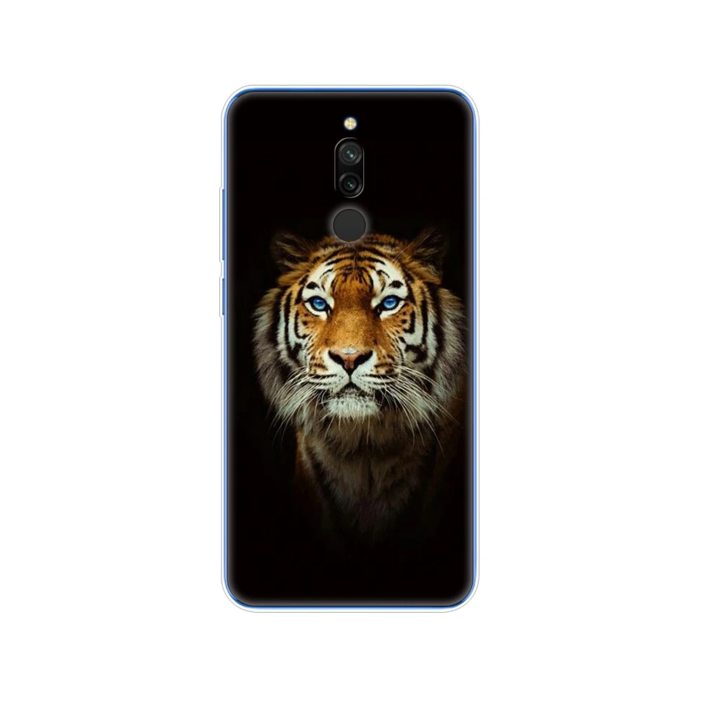 xiaomi leather case cover Case for xiaomi redmi 8 cases full protection soft tpu back cover on redmi 8 bumper hongmi 8 phone shell bag coque tiger  cat xiaomi leather case card Cases For Xiaomi