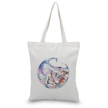 Холщовая Сумка для ежедневного использования сумка на заказ Печать текстовый логотип DIY экологический многоразовый перерабатываемая сумка для покупок кимоно Аниме