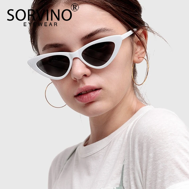 

Sorvino 90s Retro Polarized Small Cat Eye Sunglasses Women Brand Designer Vintage Red White Rave Cateye Sun Glasses Shades SP165