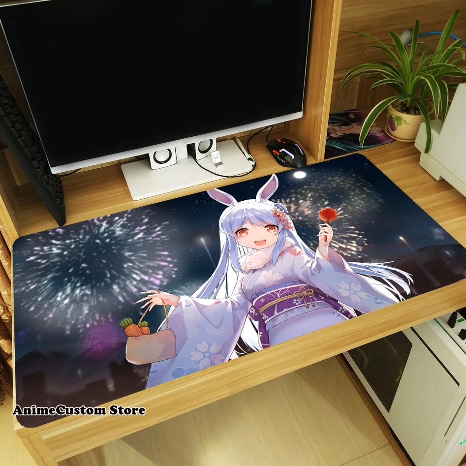 Hot Anime Hololive YouTuber Usada Pekora Large Thicken Mouse Pad Laptop Mice Mat Tabletop Keyboard Mat Anti-Slip Playmat Gifts