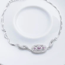 925 Стерлинговое серебро ювелирный серебряный браслет женский циркон ювелирные браслеты модный браслет(NM/NS