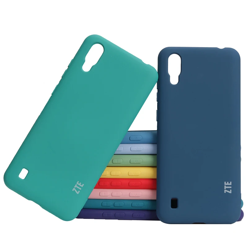 wallet phone case ZTE Blade A5 2020 Case High Quality Liquid Silicone Case Silky Soft-Touch Back Cover For ZTE A5 2020 Phone Shell cell phone lanyard pouch