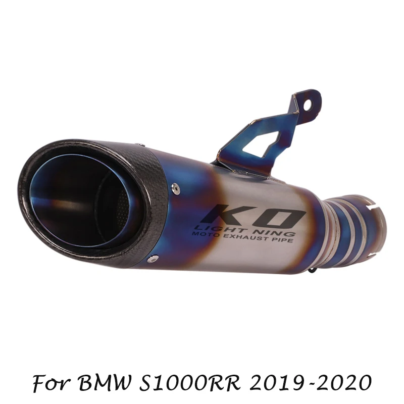 

S1000RR 2019 2020 Motorcycle Titanium Blue Exhaust Muffler Mid Tail Pipe Carbon Fiber End Slip for BMW Stock System