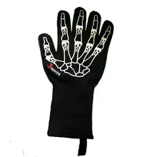 Креативные перчатки для духовки с рисунком скелета, перчатки для барбекю, жаростойкие перчатки для приготовления пищи, Экстра Защита предплечья