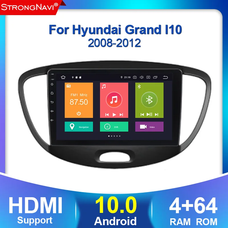 2.5D IPS 2 Din Android 10 автомобильный Радио мультимедийный плеер для Hyundai Grand I10 2008 2012 Авто