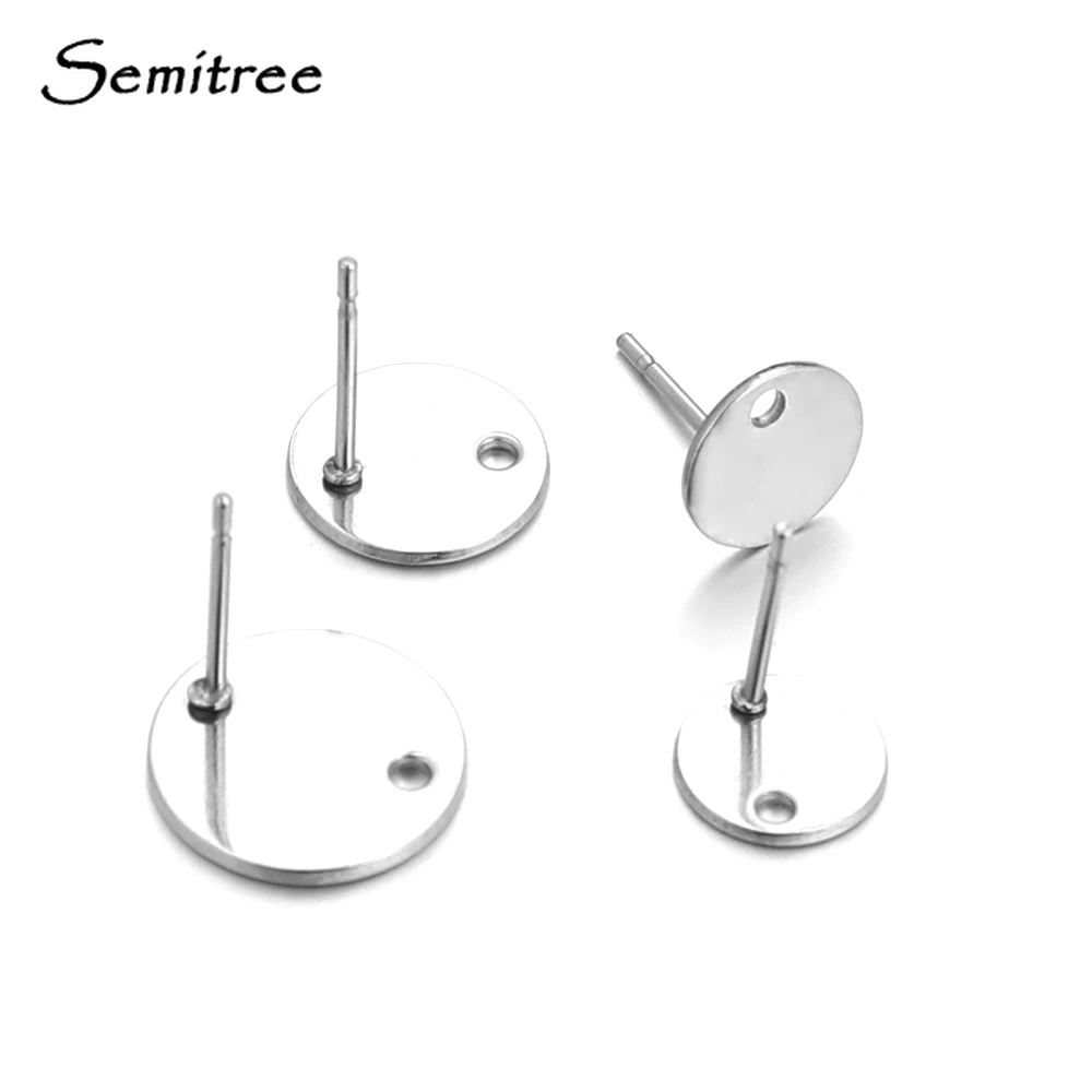 Semitree 50 шт./лот 8/10/12 мм подвески для сережек из нержавеющей стали серебристого
