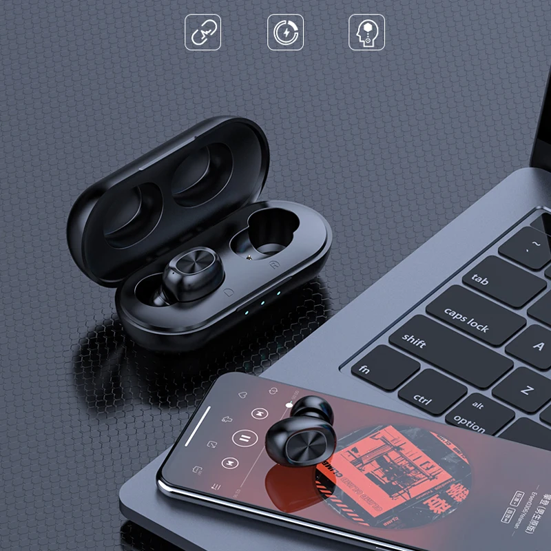 TWS Bluetooth Earphones 5.0 Touch Control Wireless Headphones Waterproof Earbuds 9D Stereo Music Headsets 3000mAh Power Bank