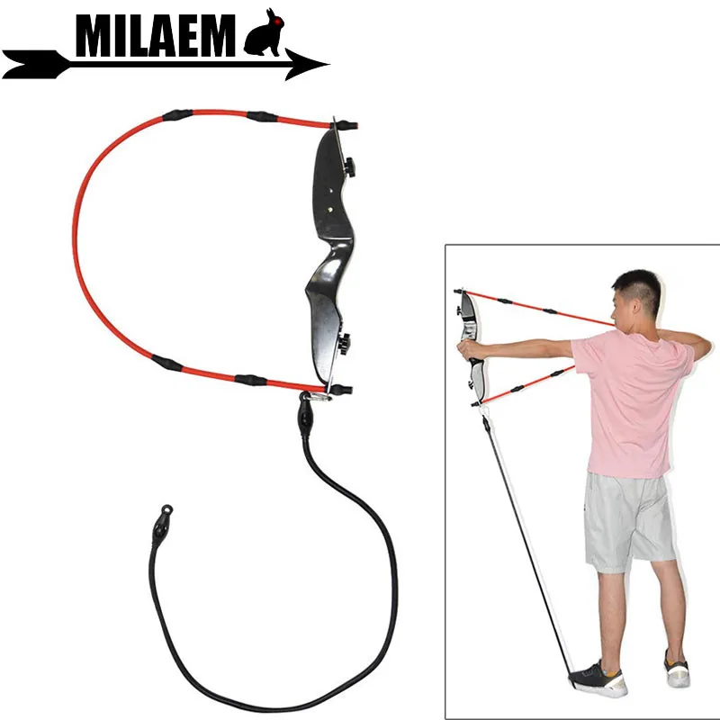 

Archery Training Band Wooden Bow Handle Rubber Band Trainer Puller Grip Force Strength Elastic Rope Shooting Practice Posture