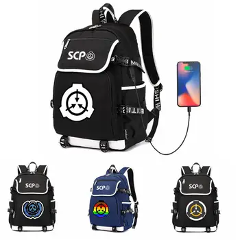 

New SCP USB Backpack School bags for Women Men Casual backpack Canvas Travel Shoulder Bag Teenagers Student's School Bag