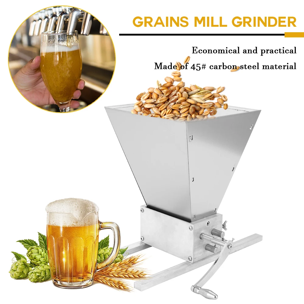 

1L Grains Mill Grinder Food Processors Large Capacity Manual Stainless Steel Malt Corn Grain Crusher 5-inch 2 Rollers/3 Rollers