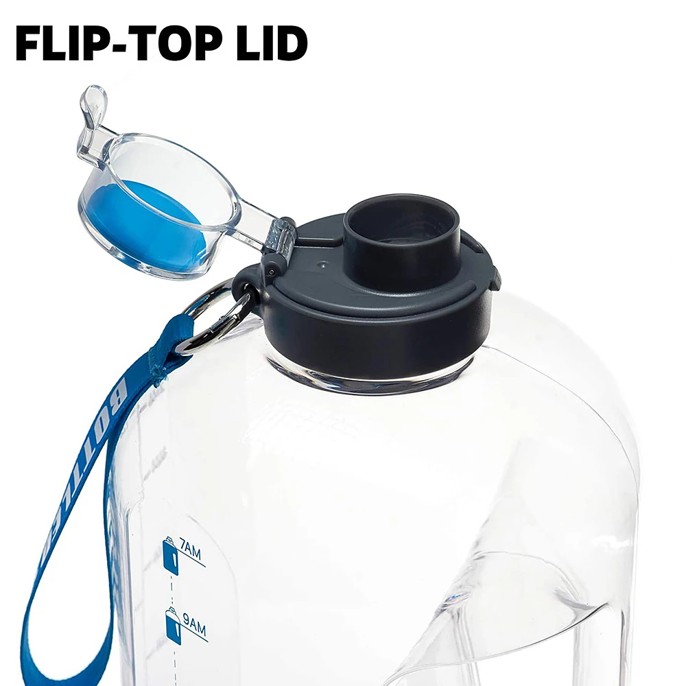 Large Transparent Flip-Top Water Bottle