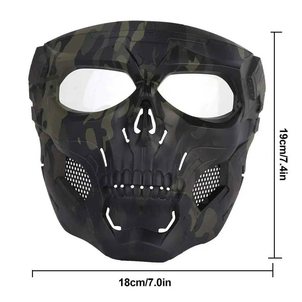 Хэллоуин ужас Скелет страйкбол маска крутая маска-череп на половину лица маски для игры вечерние спортивные охотничьи взрослые Косплей