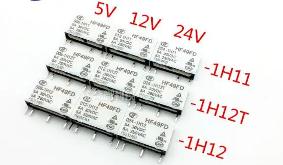 8 шт. реле HF49FD-005-1H12T HF49FD-012-1H12T 5А Реле 4-контактное 5В/12В/24В постоянного тока |