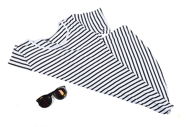 Women's striped sea soul rest leisurely waist round neck dovetail short-sleeved dress summer dresses