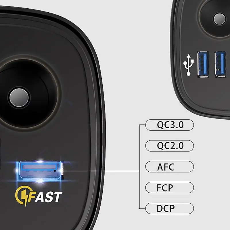 Разветвитель автомобильного прикуривателя QC 3,0 USB Зарядное устройство вольтметр переключатель термометра E65A