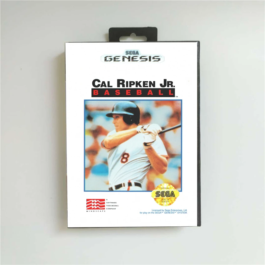 

Cal Ripken Jr. Baseball - USA Cover With Retail Box 16 Bit MD Game Card for Sega Megadrive Genesis Video Game Console