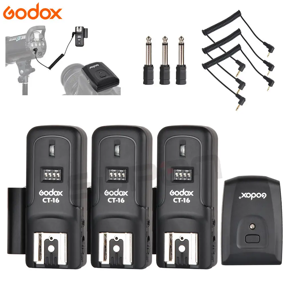 external camera screen Godox CT-16 16 Channels Wireless Radio Flash Trigger Transmitter + Receiver Set for Canon Nikon Pentax Studio Speedlite Flash photography background stand kit Photo Studio Supplies