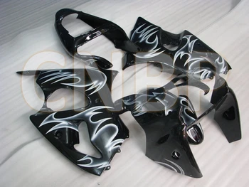 

Ninja ZX-6r 2000 - 2002 Plastic Fairings for Kawasaki ZX6r 2002 Black White Flame Fairings 636 ZX-6r 2001 Fairing Kits