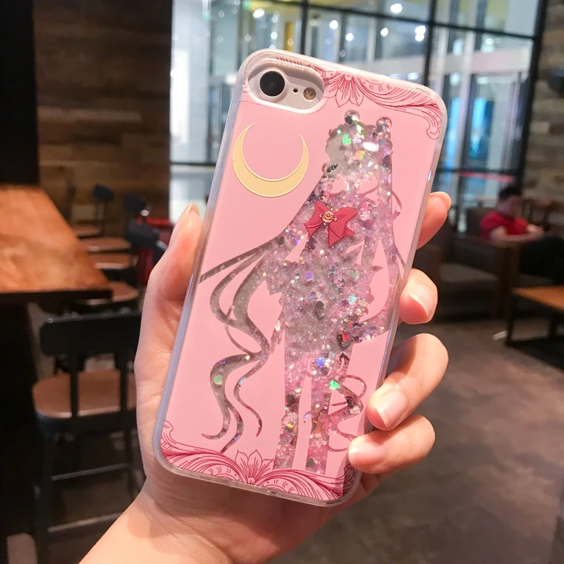 Мультфильм Сейлор Мун Аниме зыбучий песок телефон чехол для IPhone милый мобильный защитный чехол на телефон косплей реквизит подарки для девочек на день рождения - Цвет: G(for 6 6S 7 8)