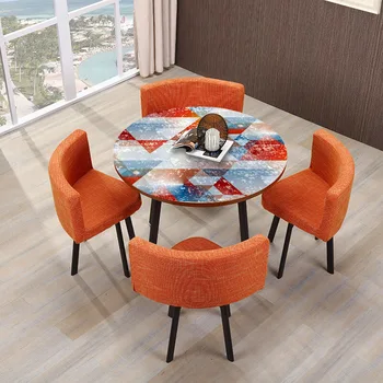 

Art Tile Texture multi-color Round Desk Refurbished Living Bedroom Waterproof Land Subsidies decoration maison floor Sticker