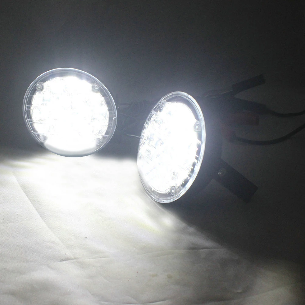 Белый 12 в 18 LED DRL Круглый дневной ходовой свет Автомобильная противотуманная фара для вождения для грузовика внедорожника ATV Мотоцикл Велоси... Белый 12 в 18 LED DRL Круглый дневной ходовой свет Автомобильная противотуманная фара для вождения для грузовика внедорожника ATV Мотоцикл Велоси...
