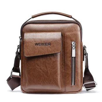 

Men's Shoulder Bag Men's Messenger Bag PU Verticle Casual Business Handbag