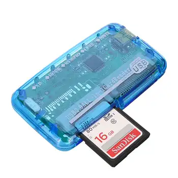 

6-in-1 Mini Portable USB 2.0 Port SM XD SD MMC MS CF MD Multi All In One Card Reader For Macbook Type-C Smart Phone Tablet Lapt